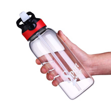 Bouteille de sport en verre borosilicaté de marque privée avec paille